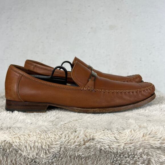 Bruno Magli Brown Leather Loafers - Picture 2 of 10